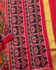 Red & Multicolour Narikunj Twill Patola Saree