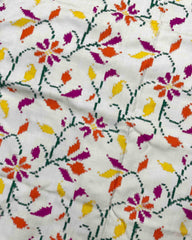 Off White Fancy Leaves Patola Saree