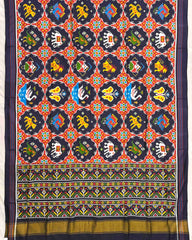 Dark Blue Chhabdi Narikunj Patola Saree