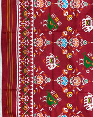 Red Narikunj Flower Patola Saree