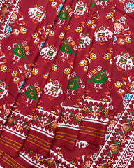 Red Narikunj Flower Patola Saree