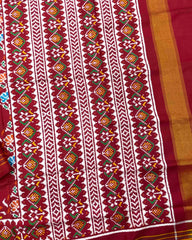 Red Narikunj Flower Patola Saree