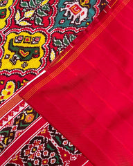 Red & Multicolour Narikunj Twill Patola Saree