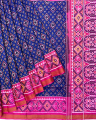 Pink & Blue Small Panchanda Patola Saree