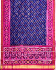 Pink & Blue Small Panchanda Patola Saree