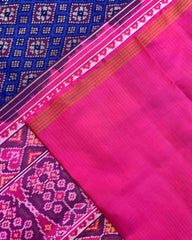 Pink & Blue Small Panchanda Patola Saree