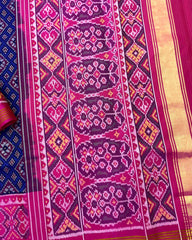 Pink & Blue Small Panchanda Patola Saree