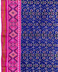 Pink & Blue Flower Patola Saree