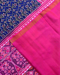 Pink & Blue Flower Patola Saree