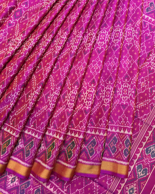 Pink Manekchowk Patola Saree