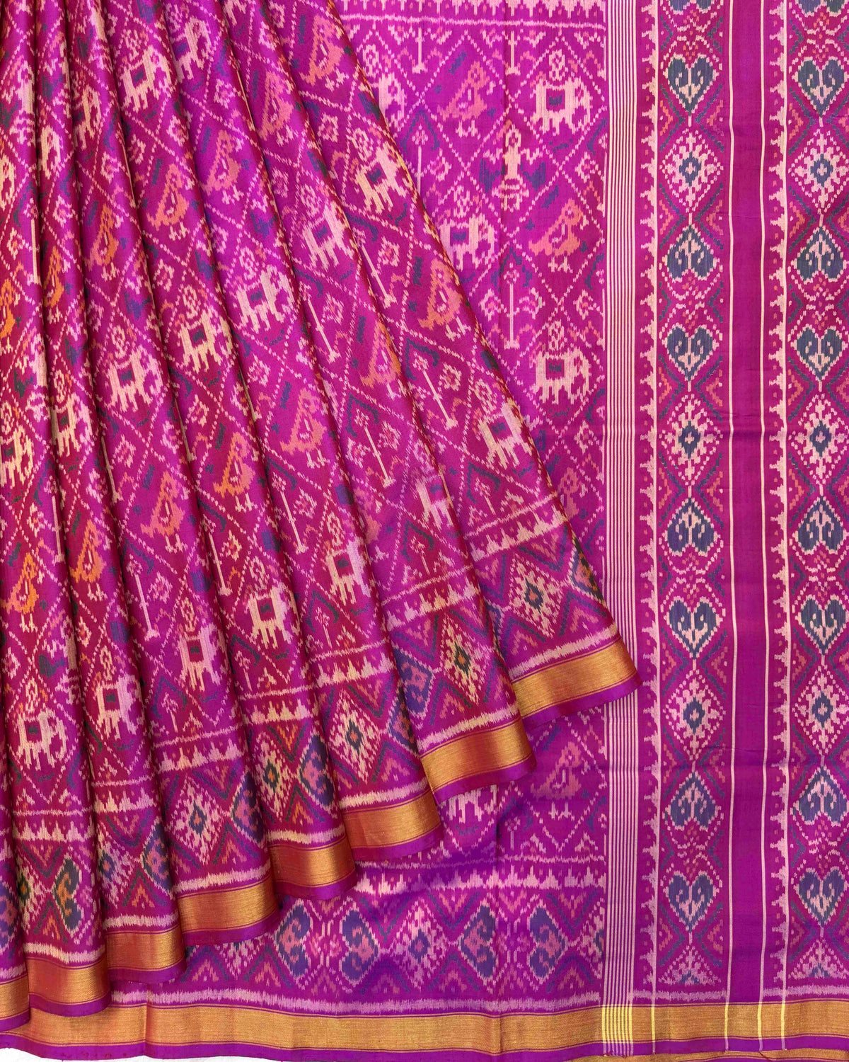 Purplish Small Narikunj Patola Saree