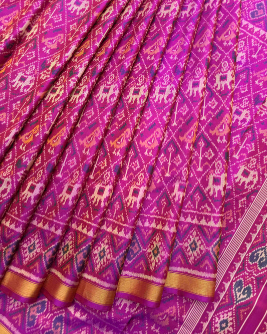 Purplish Small Narikunj Patola Saree