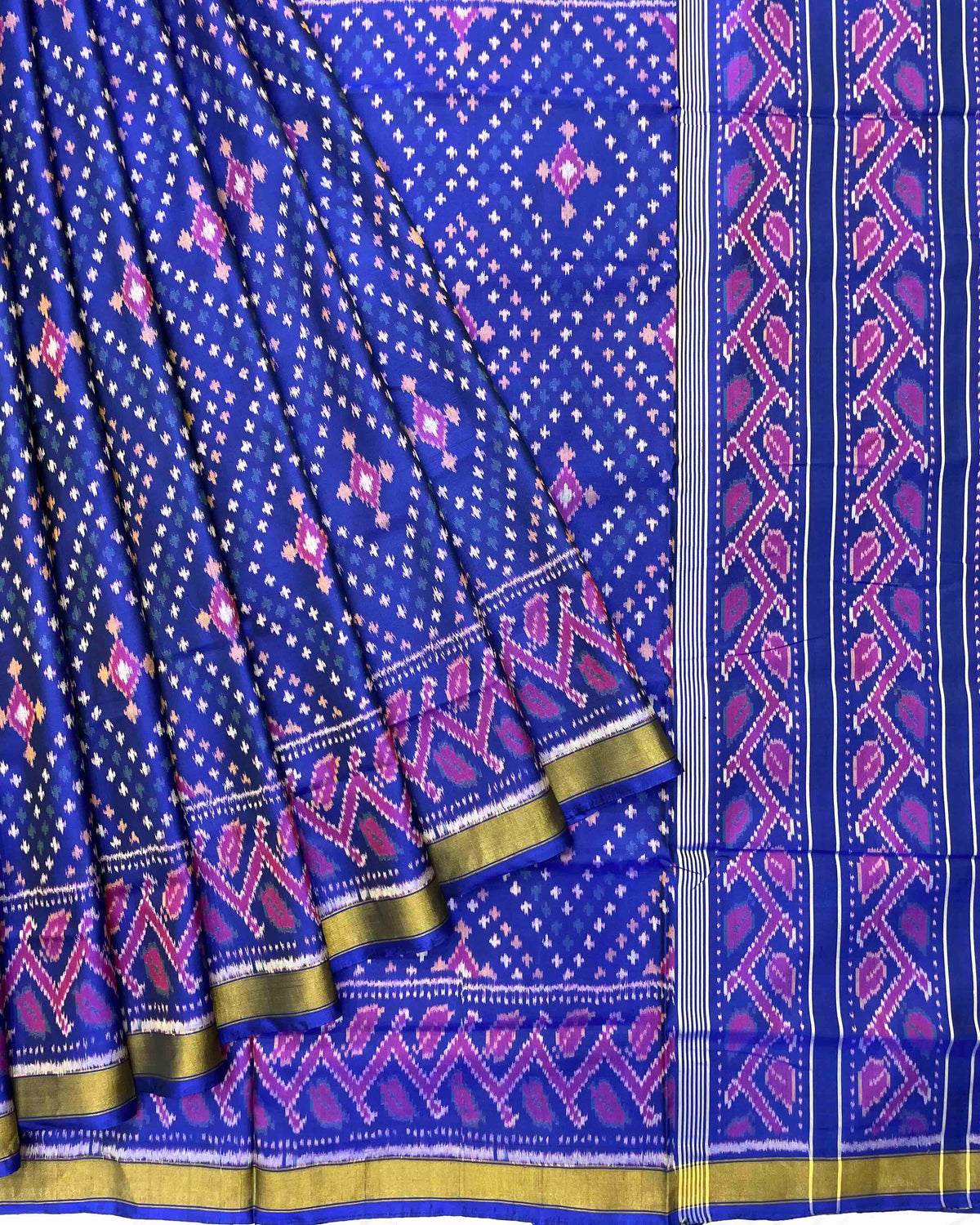 Blue Bandhej Design Patola Saree