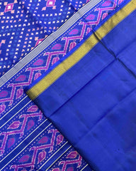 Blue Bandhej Design Patola Saree