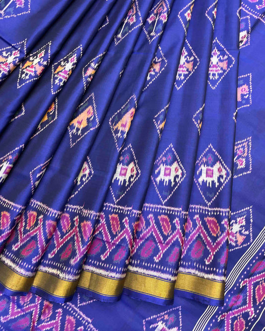 Blue Narikunj Patola Saree