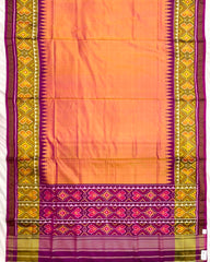 Purple & Peach Plain Patola Saree