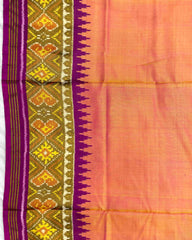 Purple & Peach Plain Patola Saree