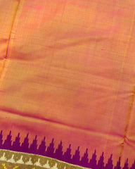 Purple & Peach Plain Patola Saree