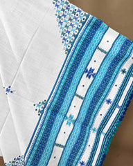 White Butta Mirror & Corner Mirror Kutchi Woolen Shawl