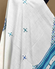 White Butta Mirror & Corner Mirror Kutchi Woolen Shawl