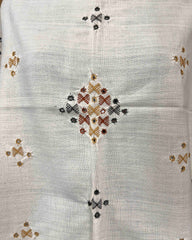 Off White Butta Mirror Kutchi Woolen Shawl