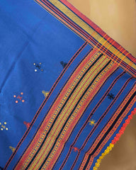 Blue Chomukh Mirror Kutchi Woolen Shawl