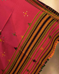 Red Chomukh Mirror Kutchi Woolen Shawl