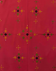 Red Chomukh Mirror Kutchi Woolen Shawl