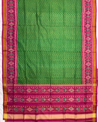 Pink & Green Lining Patola Saree