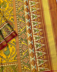 Red & Yellow Narikunj Matka Tissue Patola Saree