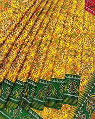 Yellow Ganga Jamuna Navratan Manekchowk Mix Patola Saree