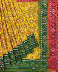 Yellow Ganga Jamuna Navratan Manekchowk Mix Patola Saree