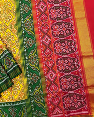 Yellow Ganga Jamuna Navratan Manekchowk Mix Patola Saree