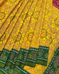 Yellow Navratan Ganga Jamuna Patola Saree