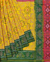 Yellow Navratan Ganga Jamuna Patola Saree