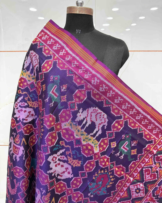 Purple & Blue Narikunj Patola Dupatta