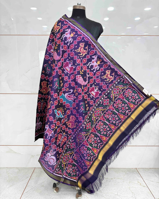 Purplish Blue Narikunj Patola Dupatta