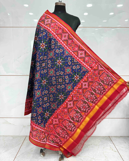 Red & Blue Navratan Patola Dupatta