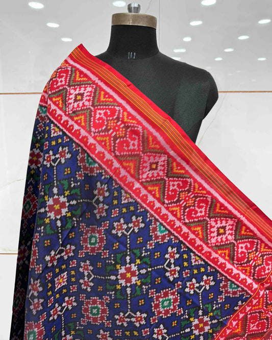 Red & Blue Navratan Patola Dupatta