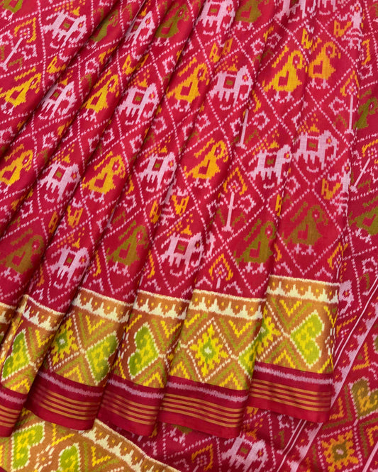 Red Narikunj Patola Saree