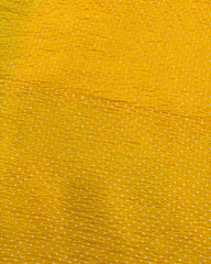 Parrot Green & Yellow Shaded Munga Silk Bandhani Saree