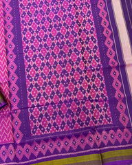 Purple & Pink Zig Zag Patola Saree