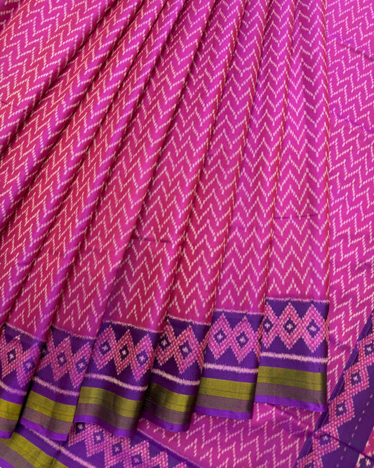 Purple & Pink Zig Zag Patola Saree