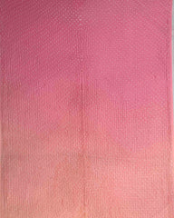 Light Green & Light Pink Shaded Munga Silk Bandhani Saree