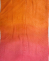 Orange & Pink Shaded Munga Silk Bandhani Saree