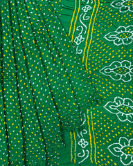 Green Gajji Silk Bandhani Saree