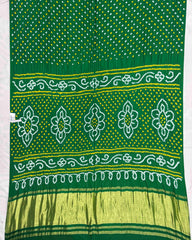 Green Gajji Silk Bandhani Saree