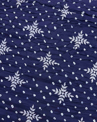 Indigo Blue Lakhnavi Work with Bandhej Bandhani Saree