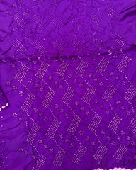 Purple Habotai Silk Bandhani Saree