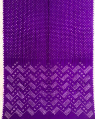 Purple Habotai Silk Bandhani Saree